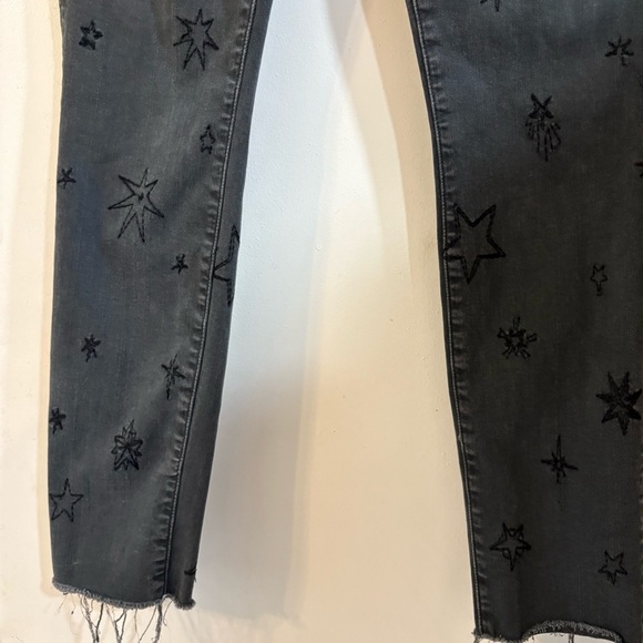 Mother The Double Fray Charmer Written in the Stars Embroidered Skinny Jeans 27 - Picture 6 of 15